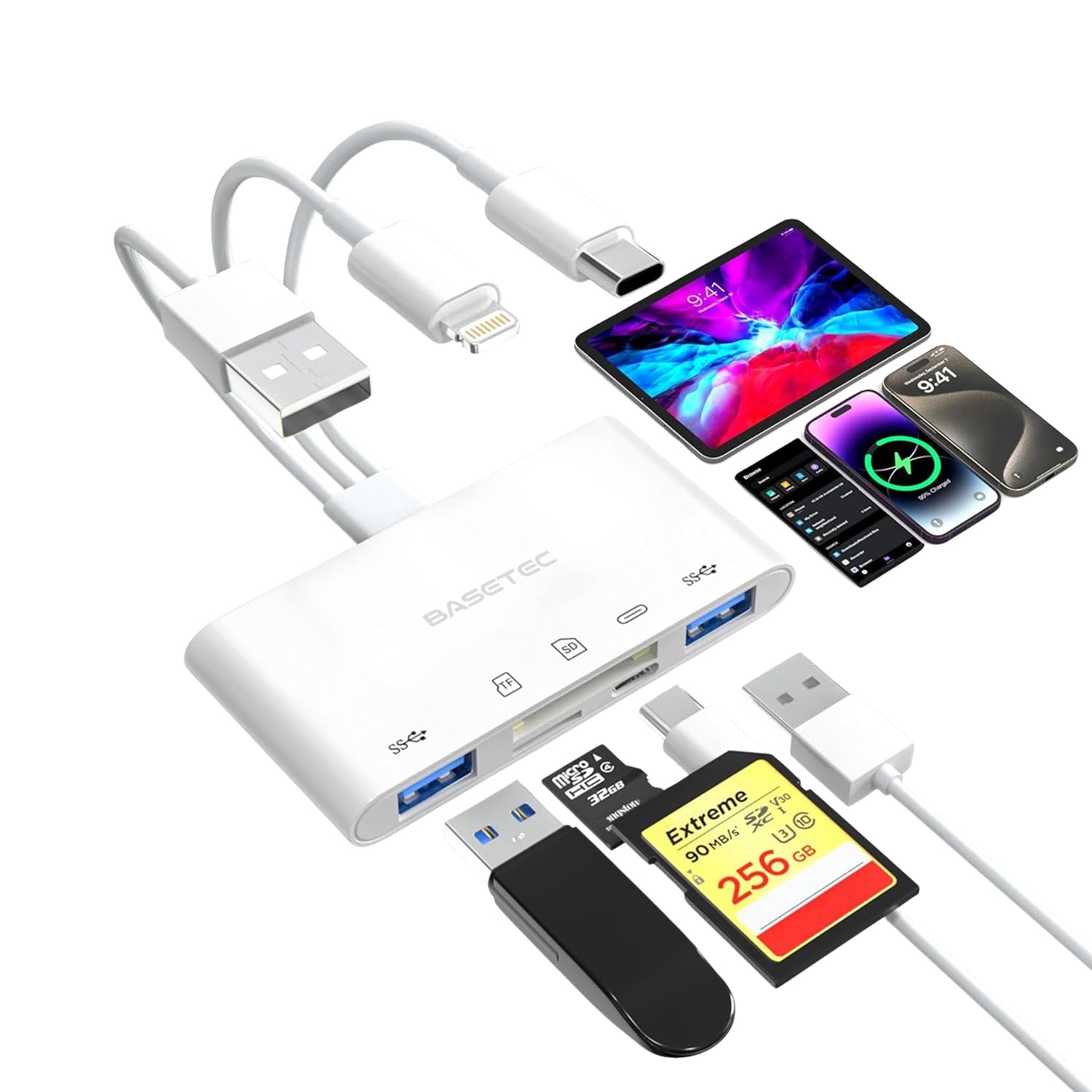 極美品　eカード ブースター　1ed セルフリカバー Amazon.co.jp: BASETEC 5in1マルチカードリーダー SD カードリーダー